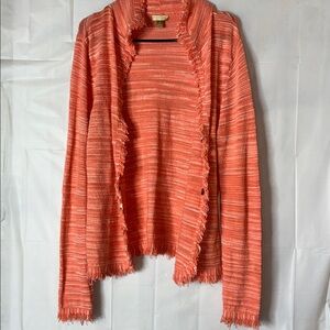 Nordstrom Coral Knit Fringe Sweater - Size M - Chic Textural Layer